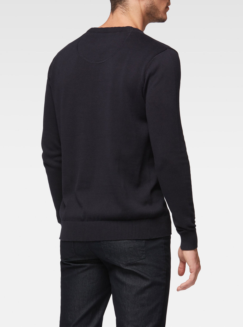 Pull col V basique marine