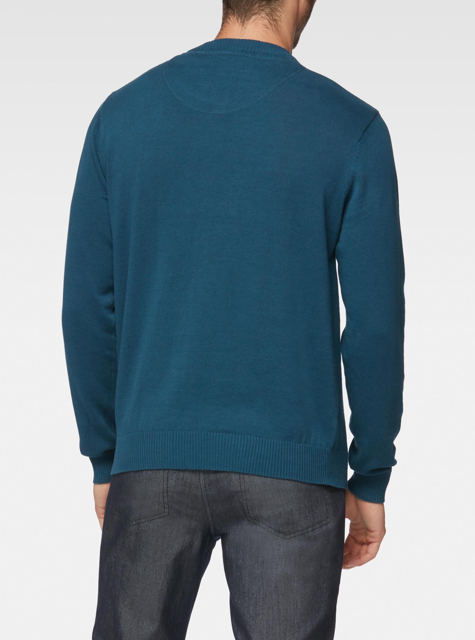 Pull col V basique teal