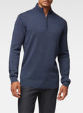 Pull à demi zippé basique marine mix