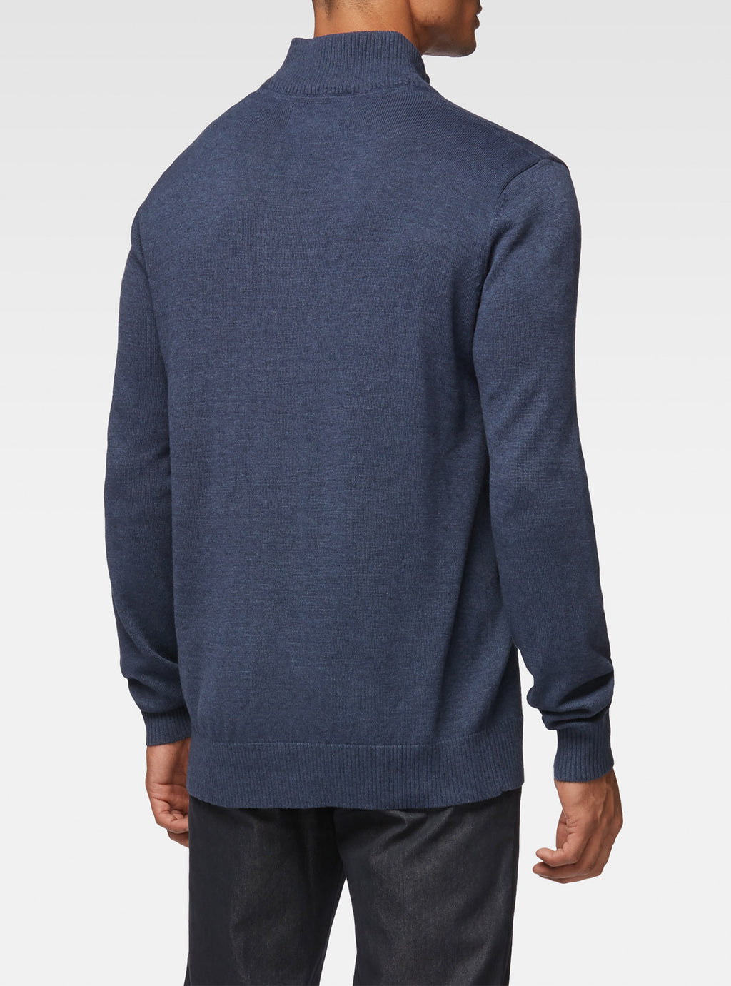Pull à demi zippé basique marine mix