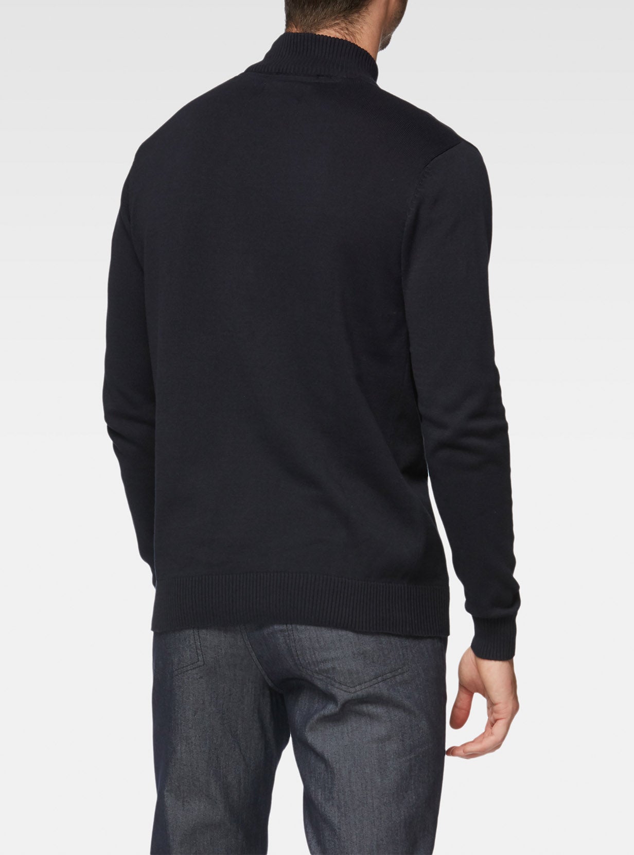 Pull basique col roulé marine