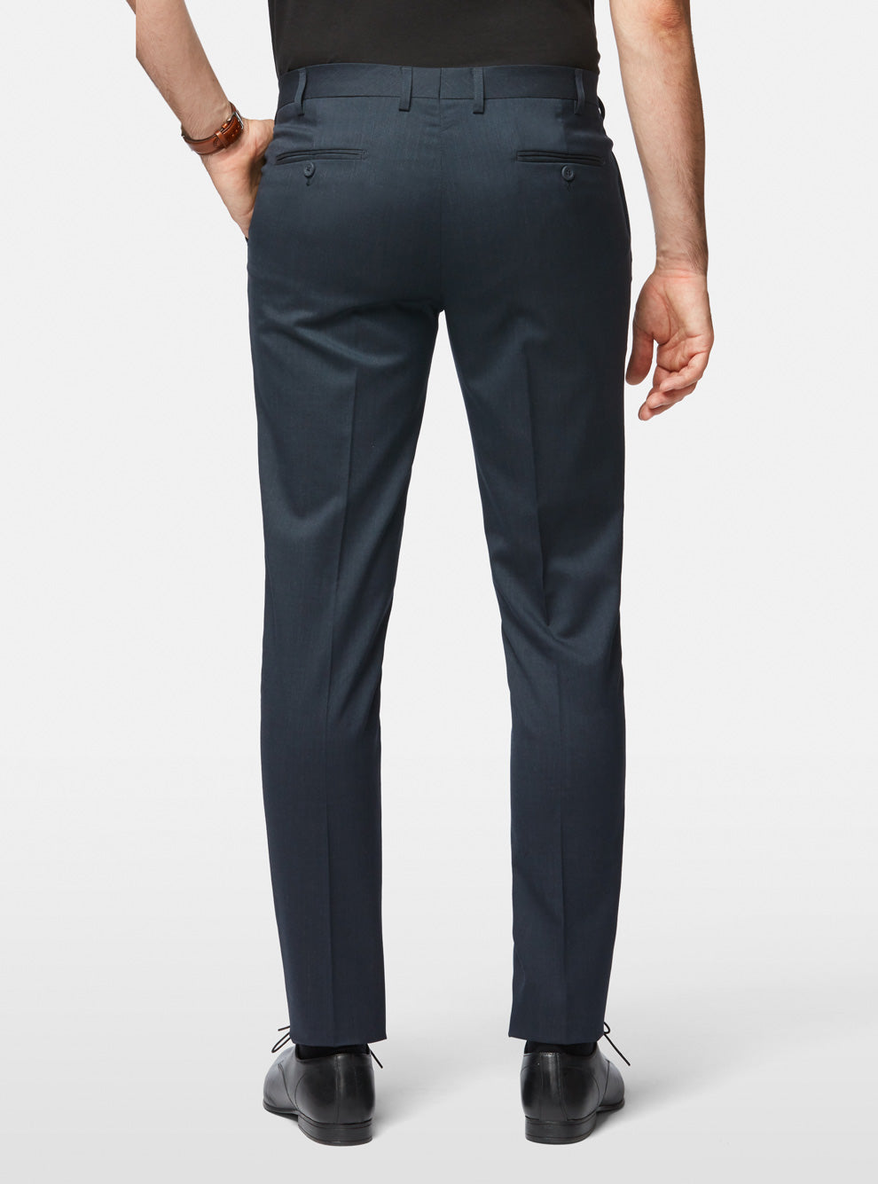 Pantalon extensible semi-ajusté marine mix