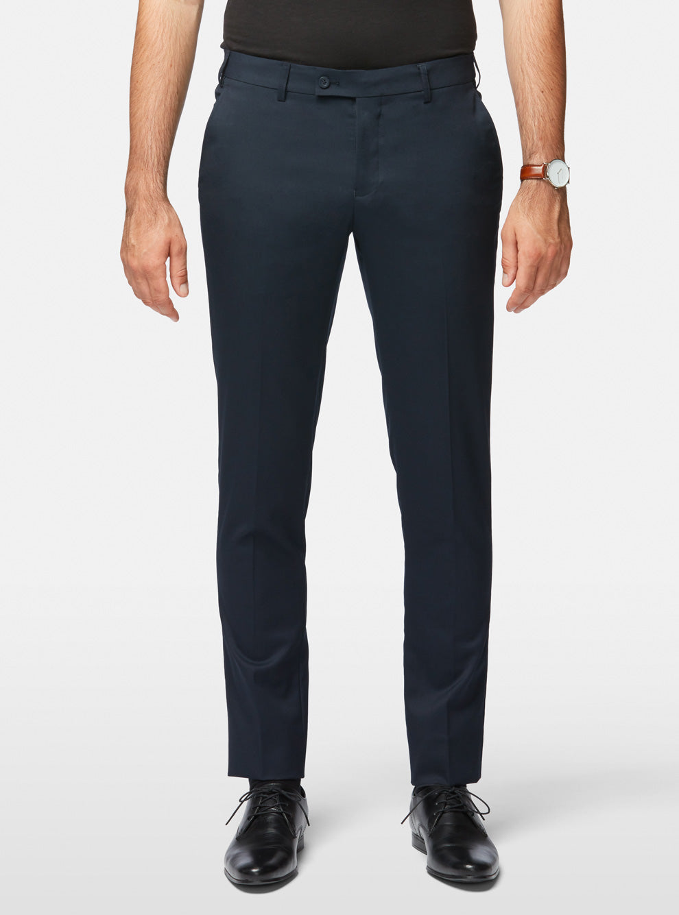 Pantalon extensible semi-ajusté marine