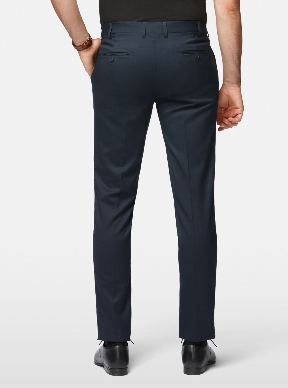 Pantalon extensible semi-ajusté marine