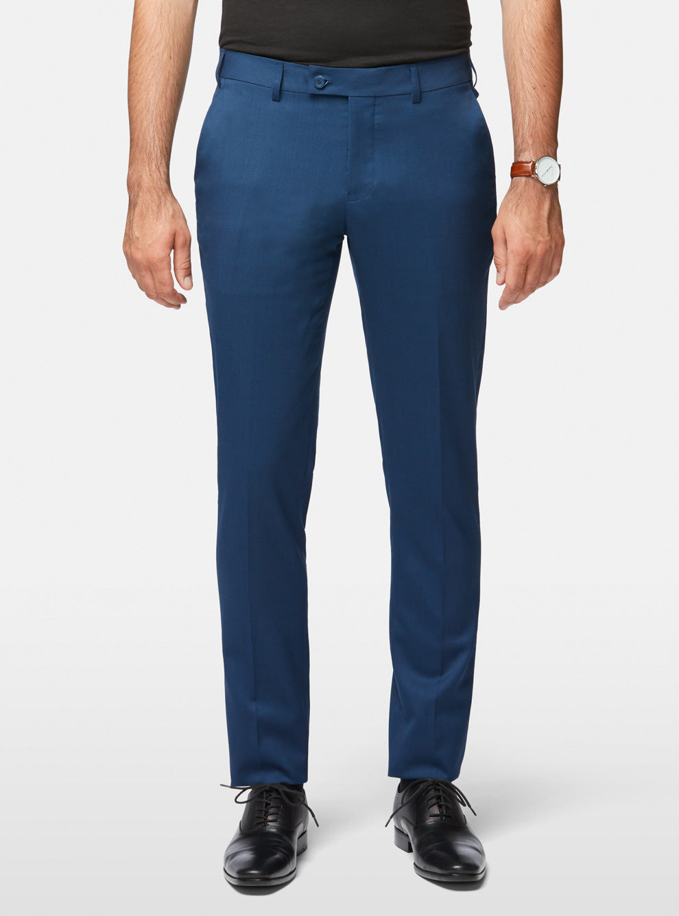 Pantalon extensible semi-ajusté ultramarine