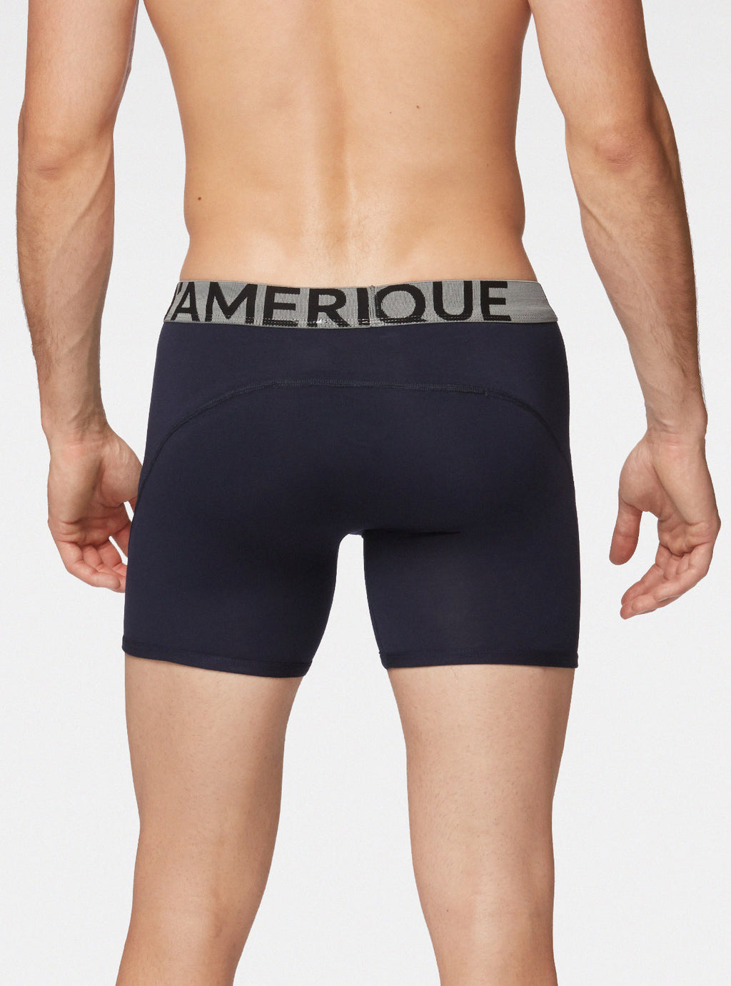 Boxer de bambou basique marine uni