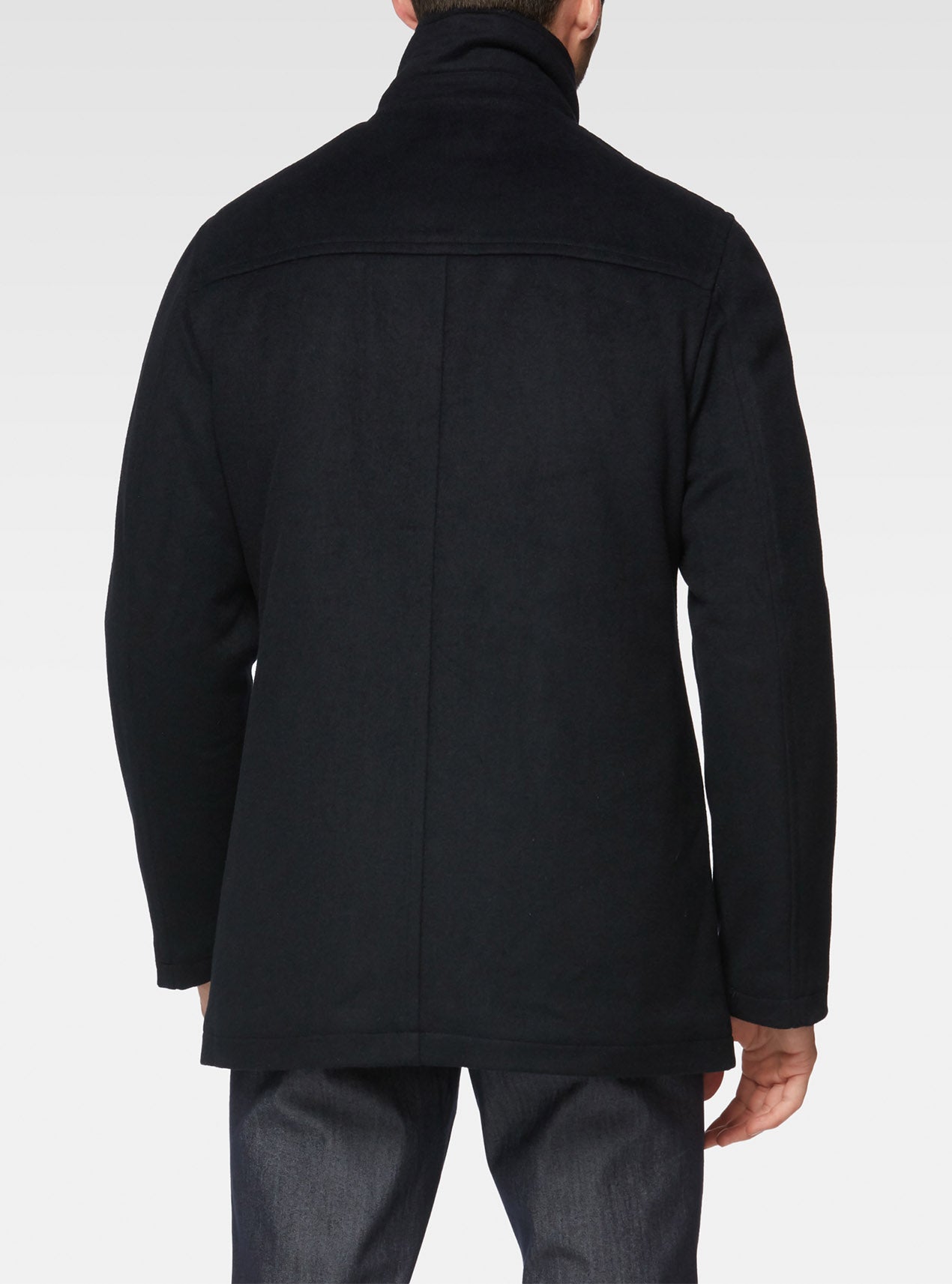 Manteau marine en laine semi ajustée